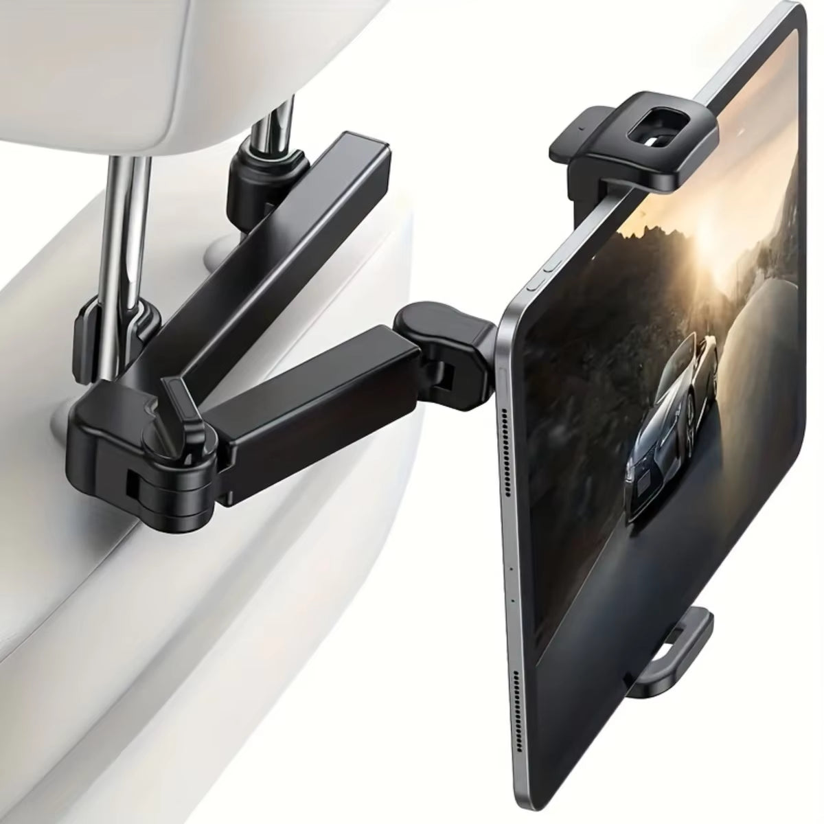 Ultimate Car Tablet Holder: Headrest Mount for iPad Air, Mini & All 4.7-12.9" Devices - Perfect for Backseat Entertainment!