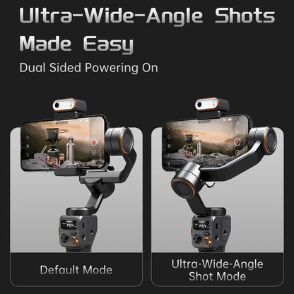 Capture Every Moment with the Hohem iSteady M6 3-Axis Gimbal Stabilizer - Foldable Selfie Stick with APP Control and Magnetic Fill Light for Smartphones